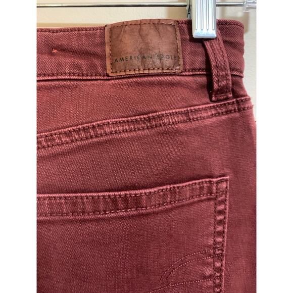 American Eagle - Burgundy Stretch Jeans - Size 0 Regular *NEW* Pants - Picture 5 of 7